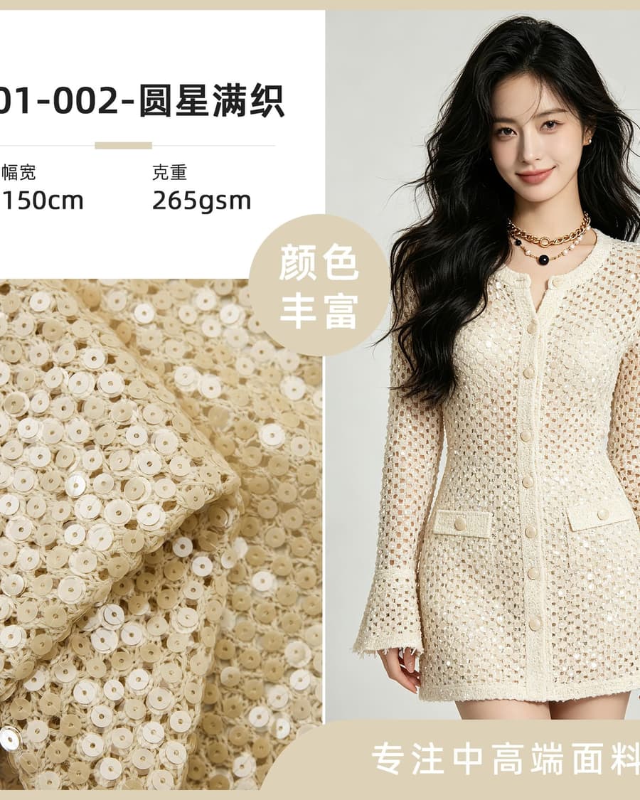 Z01-002-圆星满织面料细节